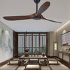 Vintage Solid Wood 52 Inch Ceiling Fan with Lights Dimmable LED Silent DC Motor Remote Control