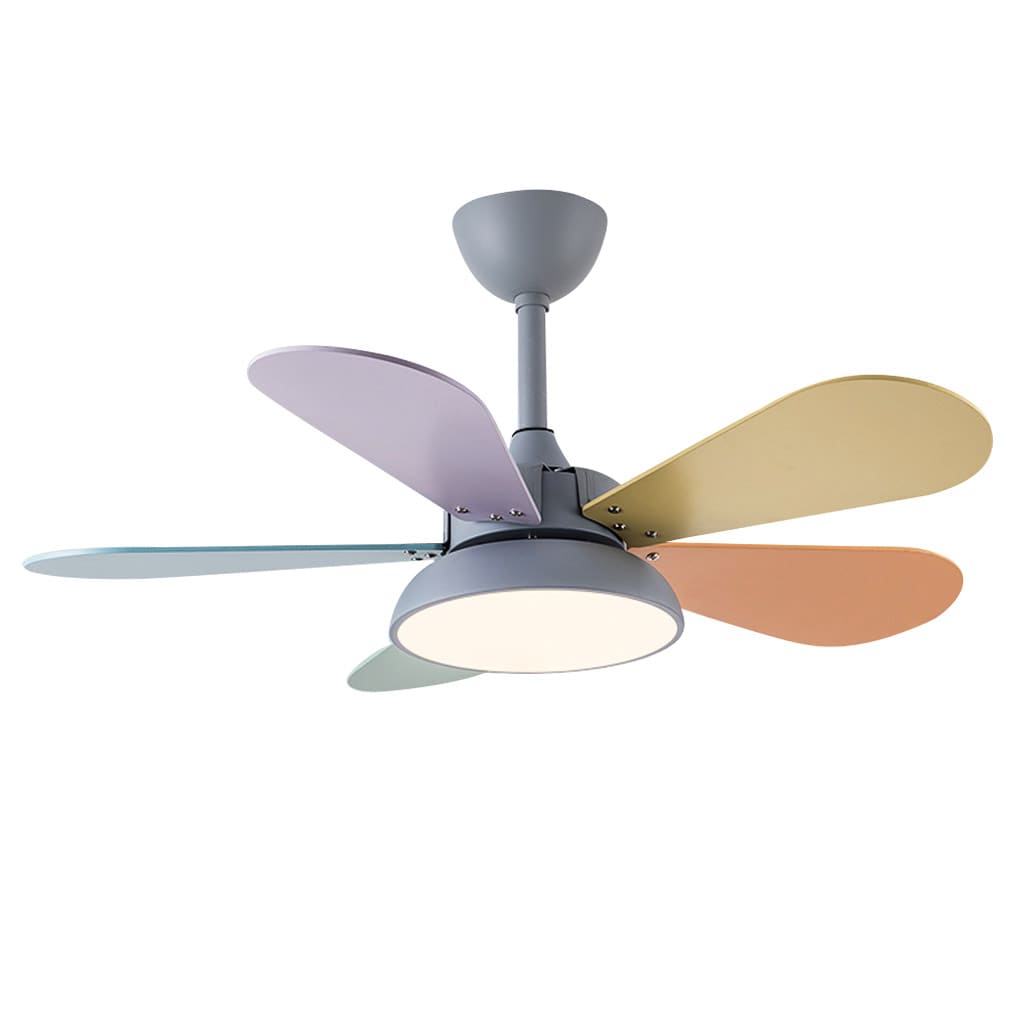 Modern Nordic Reversible Kids Ceiling Fan with LED Light and Remote Control for Bedroom