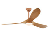 Vintage Solid Wood 52 Inch Ceiling Fan with Lights Dimmable LED Silent DC Motor Remote Control