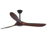 Vintage Solid Wood 52 Inch Ceiling Fan with Lights Dimmable LED Silent DC Motor Remote Control