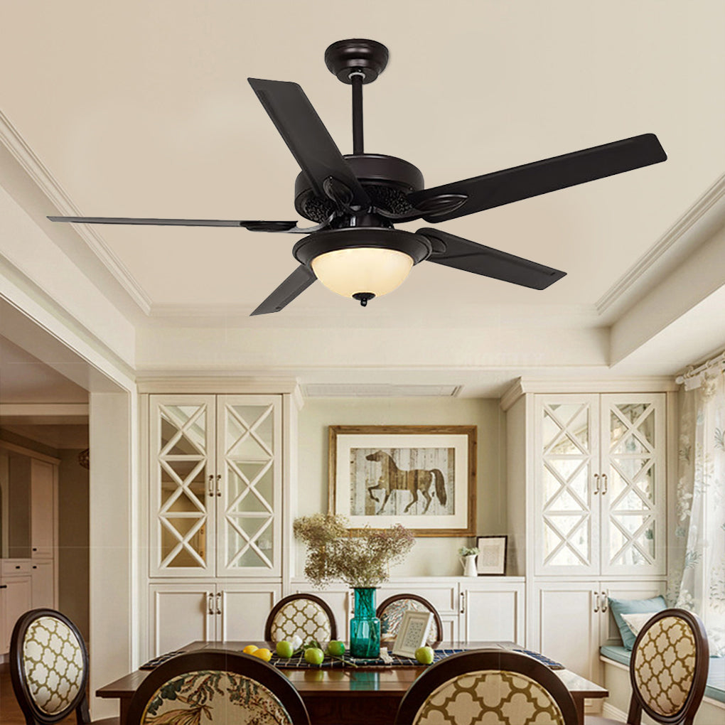 52 Inch LED Ceiling Fan with Remote Control Quiet Reversible DC Motor Dimmable Lighting