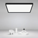 Modern Flat Black Flush Mount LED Ceiling Light for Kitchen Dining Room and Living Room
