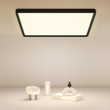 Modern Flat Black Flush Mount LED Ceiling Light for Kitchen Dining Room and Living Room