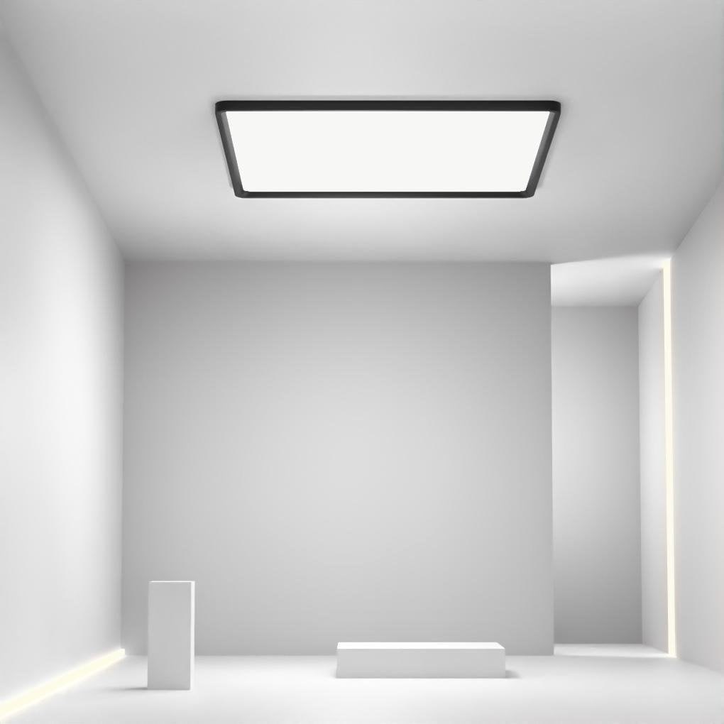 Modern Flat Black Flush Mount LED Ceiling Light for Kitchen Dining Room and Living Room