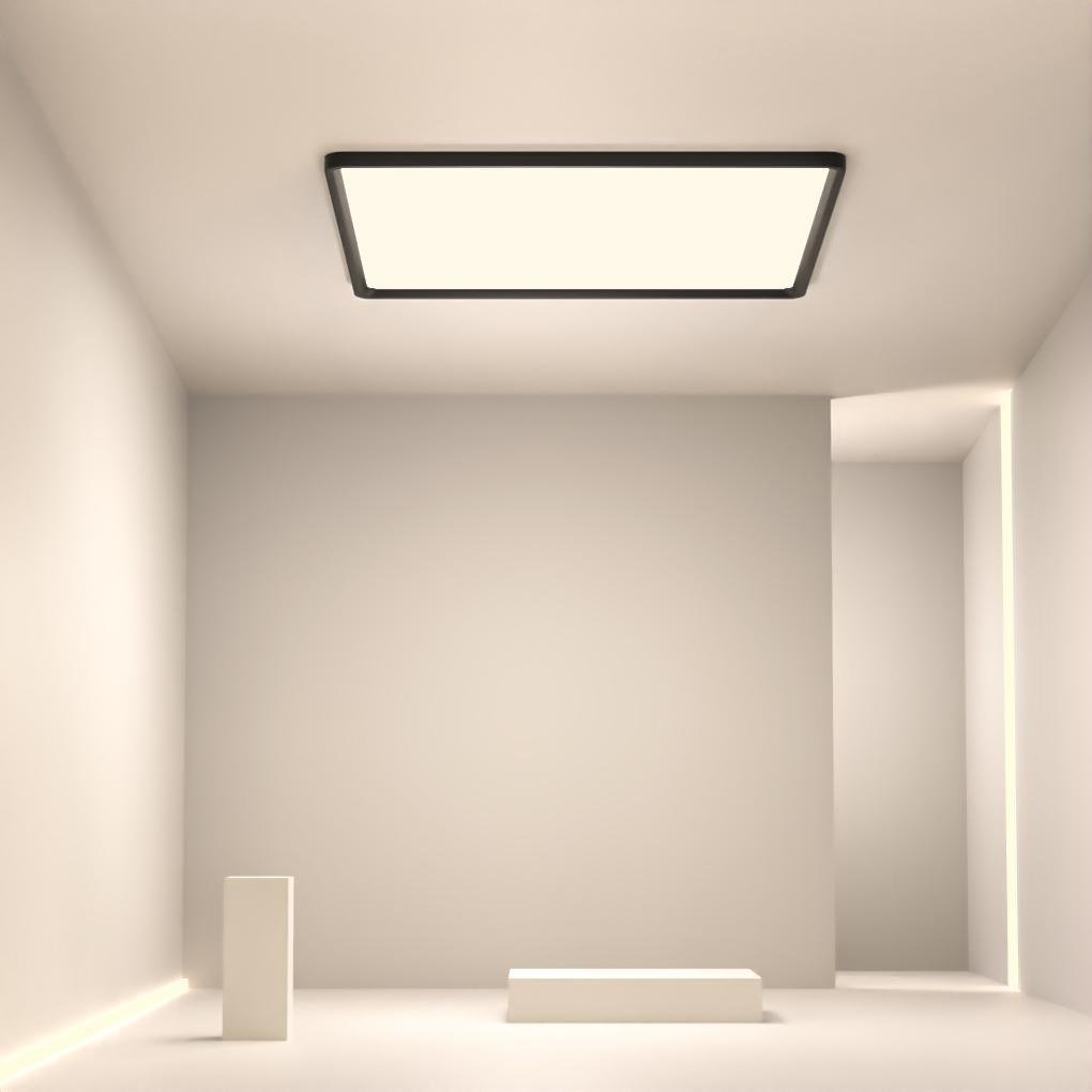 Modern Flat Black Flush Mount LED Ceiling Light for Kitchen Dining Room and Living Room