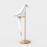 Modern Brass Origami Bird LED Table Lamp for Bedside and Office Accent Lighting