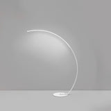 Modern Black LED Arc Floor Lamp with Remote Control and Dimmable Strip Light