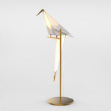 Modern Brass Origami Bird LED Table Lamp for Bedside and Office Accent Lighting
