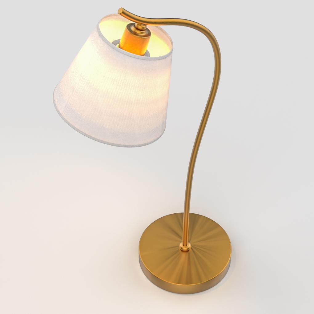 Modern Flexible Gooseneck Copper Desk Lamp with White Linen Shade for Bedroom and Study Table Lighting