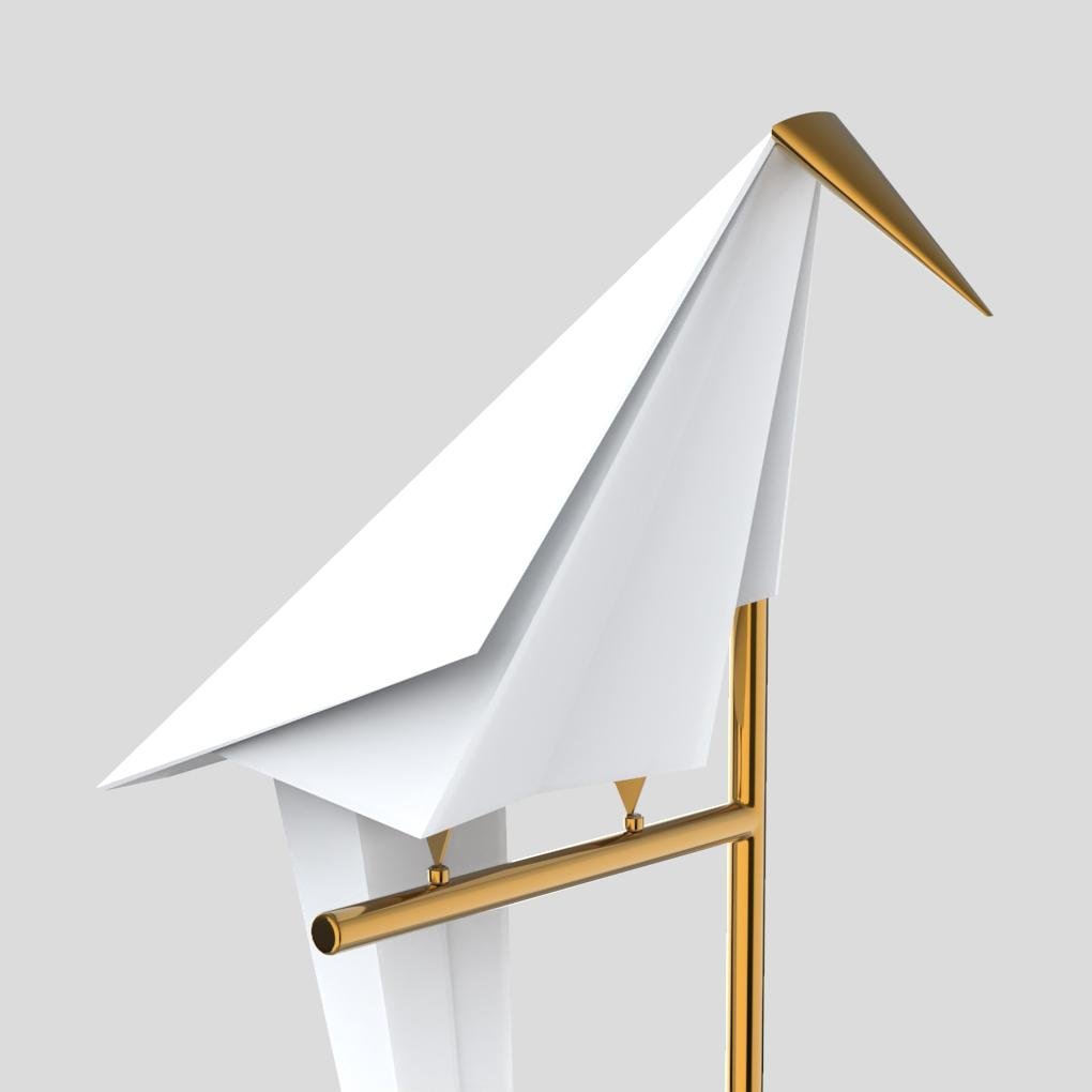 Modern Brass Origami Bird LED Table Lamp for Bedside and Office Accent Lighting
