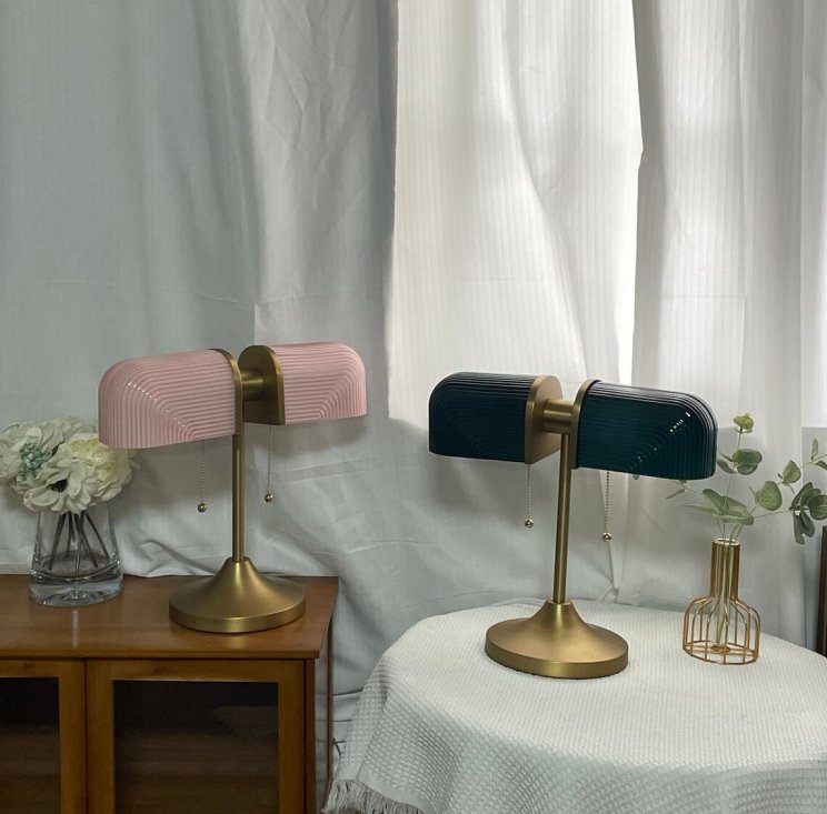 Ashby Retro Mushroom Table Lamp with Integrated LED and Metal Glass Body