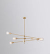 Modern Adjustable Brass Arm Chandelier with Clear Glass Shades for Dining Room