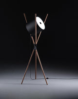 Modern Shift Solid Wood Floor Lamp with Leather Accents Minimalist Free Standing Living Room Light