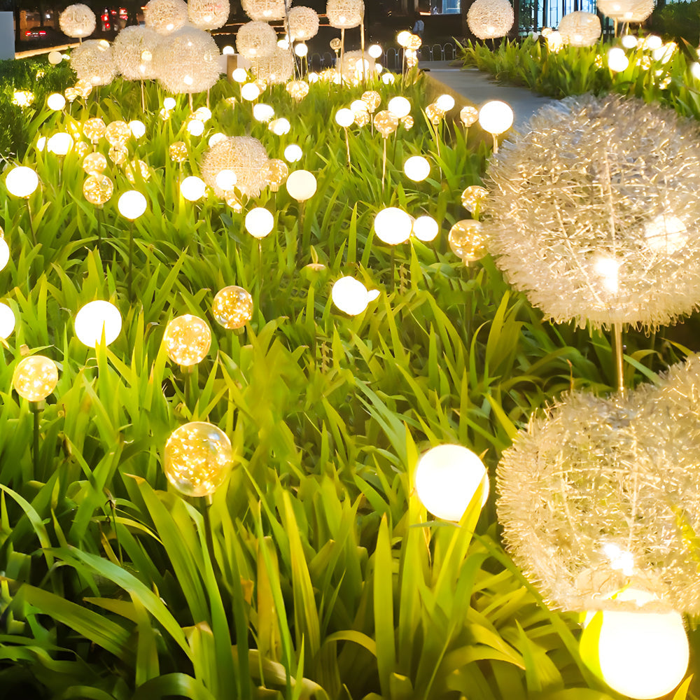 10 Pack Solar Dandelion Garden Stake Lights Waterproof LED Outdoor Landscape Path Lighting
