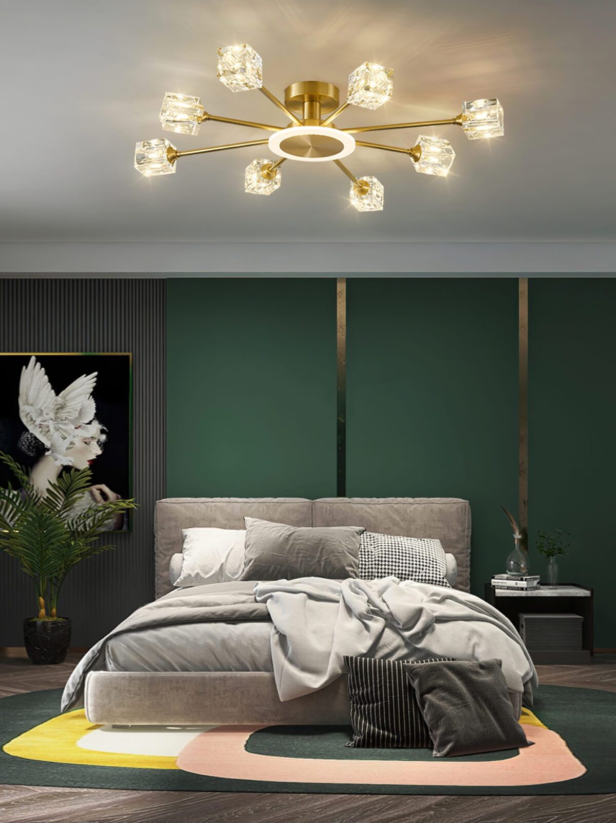modern-rubik-cube-geometric-crystal-ceiling-light-brass-flush-mount-lighting
