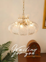 modern-french-style-garlic-glass-pendant-light-with-gold-metal-base-for-dining-rooms