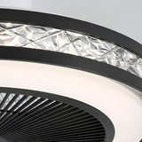 Modern Flush Mount Bladeless Ceiling Fan with Dimmable LED Light and Remote Control