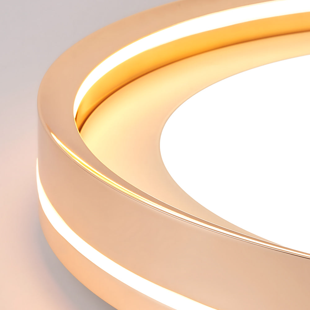 Modern Layered Ring Flush Mount LED Ceiling Light with 3 Color Temperature Dimming
