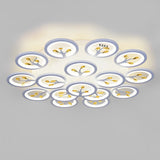 Modern White Flower LED Ceiling Light Dimmable Flush Mount Nordic Bedroom Fixture