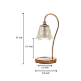 Modern Nordic Floral Glass Table Lamp with Integrated Cup Holder and Dimmable LED Light