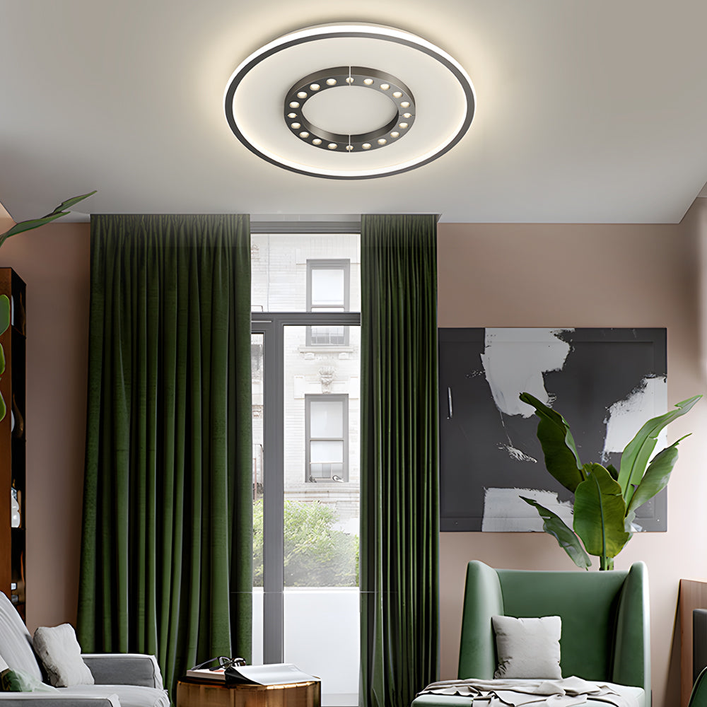 Modern LED Flush Mount Ceiling Light with 3 Step Dimming Anti Glare Square and Round Designs