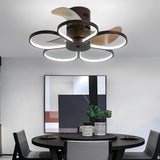 Flower Design Bladeless Ceiling Fan with Dimmable LED Light and Silent 6 Speed Motor