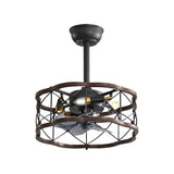 Retro Bladeless Ceiling Fan with 3 Color Dimmable LED Light and Remote Control