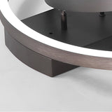 Modern Coffee Circular Tiered LED Flush Mount Ceiling Light for Living Room and Bedroom