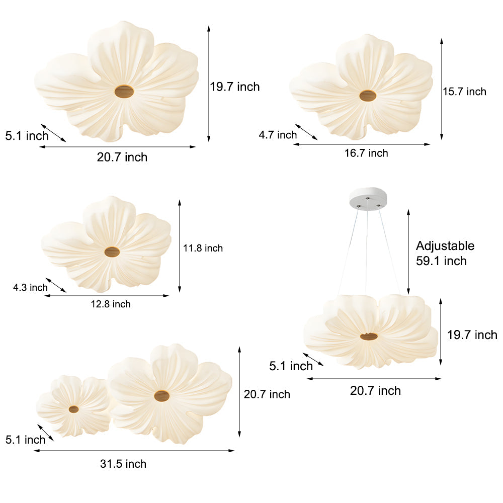 Modern White Acrylic Flower Shape LED Ceiling Lamp Flush Mount for Bedroom
