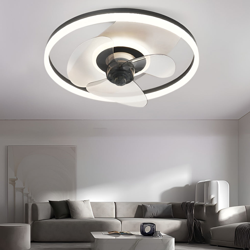 Modern 20 Inch Low Profile Inverter Ceiling Fan Light with Remote Control and Stepless Dimming