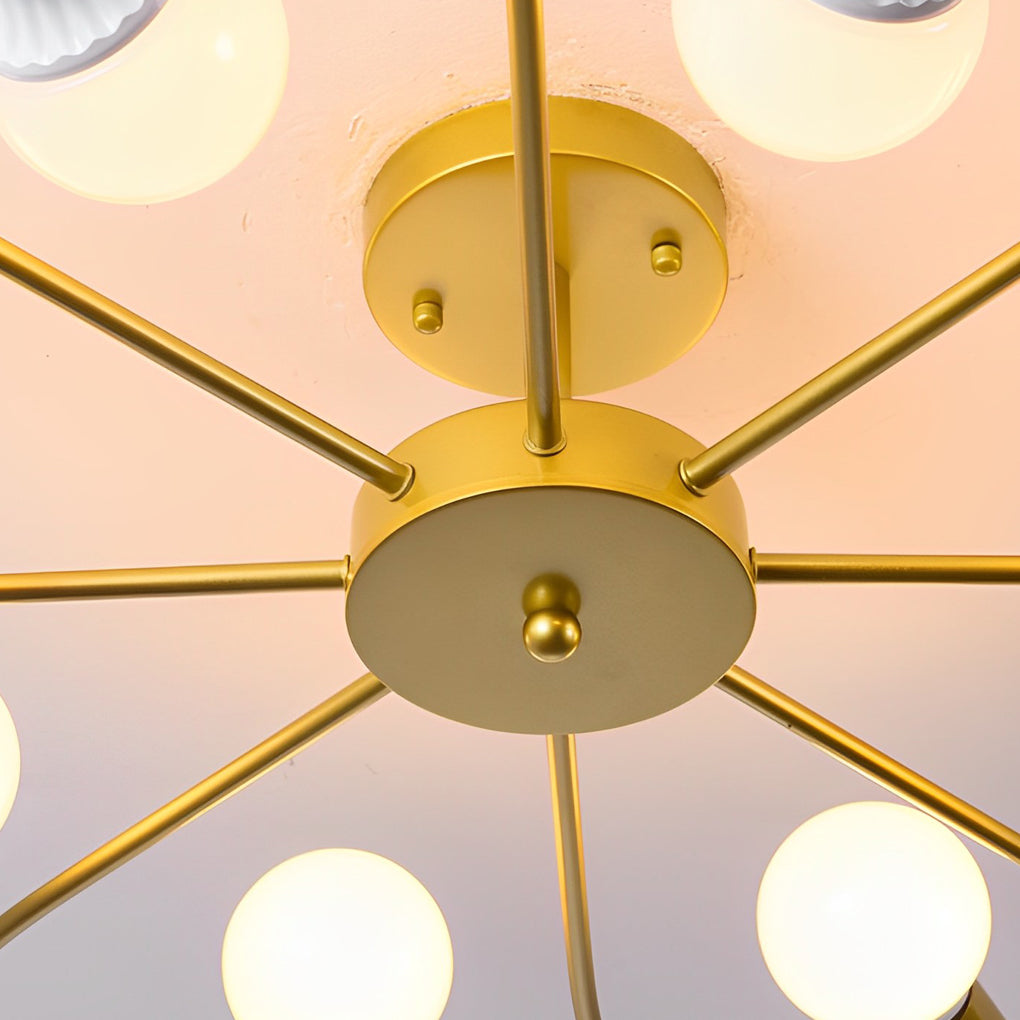 Modern Flower Shaped Iron Ceiling Light Nordic Style Flush Mount Fixture for Bedroom