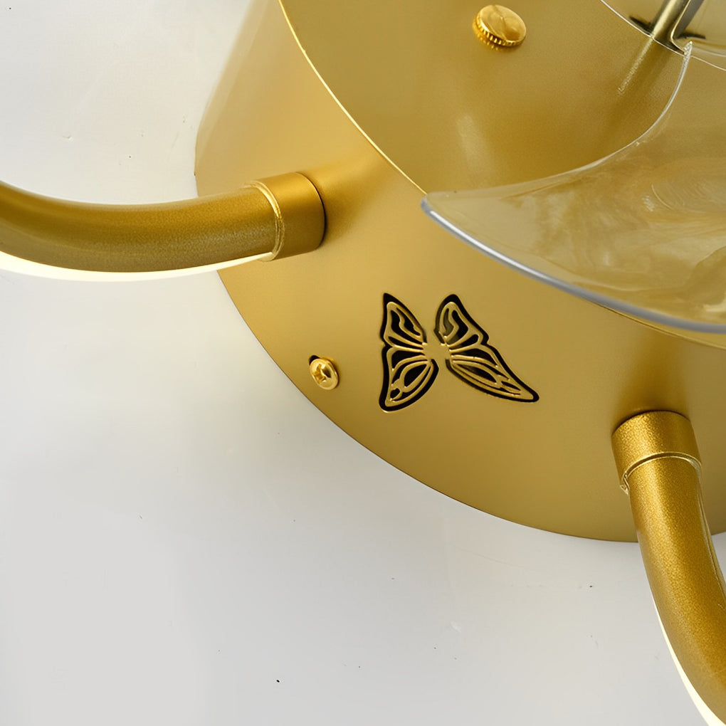 Creative Flower Shaped Bladeless Ceiling Fan with Dimmable LED Light and Remote Control