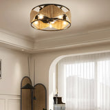 20 Inch Rustic Hemp Rope Woven Caged Ceiling Fan with Light 6 Speed Remote Control for Bedroom