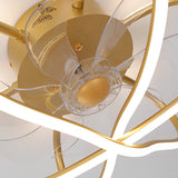 Modern Flower Cage Bladeless Ceiling Fan with Dimmable LED Light and Remote Control Fixture