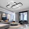 Geometric Overlapping Square LED Ceiling Light Modern Nordic Flush Mount Dimmable Chandelier