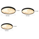 Circular Moon Inspired LED Ceiling Light Modern Flush Mount with Adjustable Color