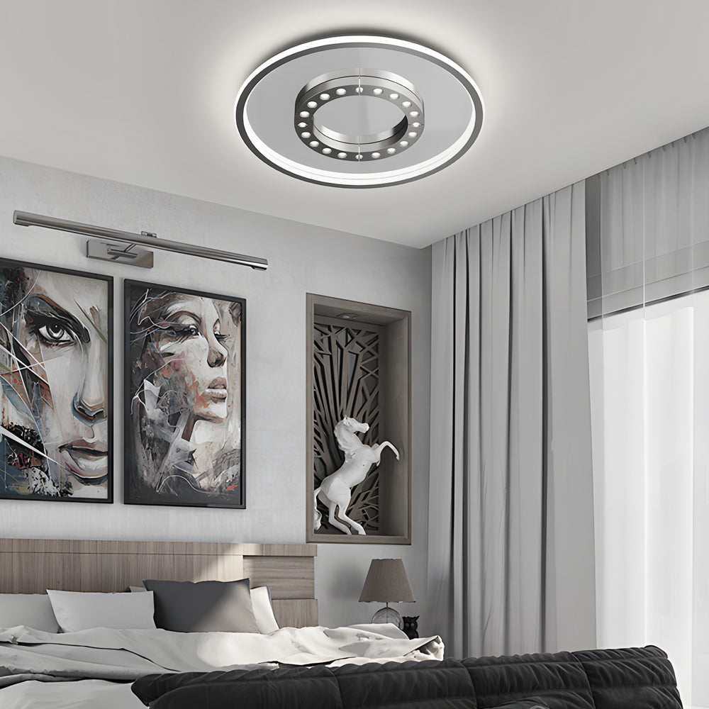 Modern LED Flush Mount Ceiling Light with 3 Step Dimming Anti Glare Square and Round Designs