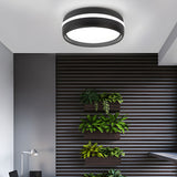 Modern Round LED Flush Mount Ceiling Light with Acrylic Shade for Bedroom Hallway and Living Room