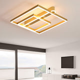 Nordic Square Double Frame LED Flush Mount Ceiling Lamp Aluminum Metal Lighting Fixture