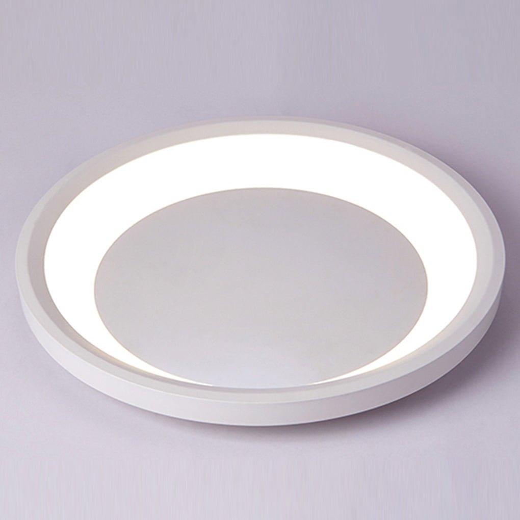 Modern White Round LED Flush Mount Ceiling Light Fixture for Kitchen and Living Room