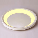 Modern White Round LED Flush Mount Ceiling Light Fixture for Kitchen and Living Room