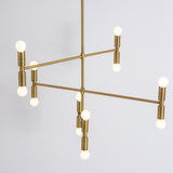 12 Light Modern Adjustable Metal Chandelier Electroplated Pendant Lighting for Dining Room and Living Area