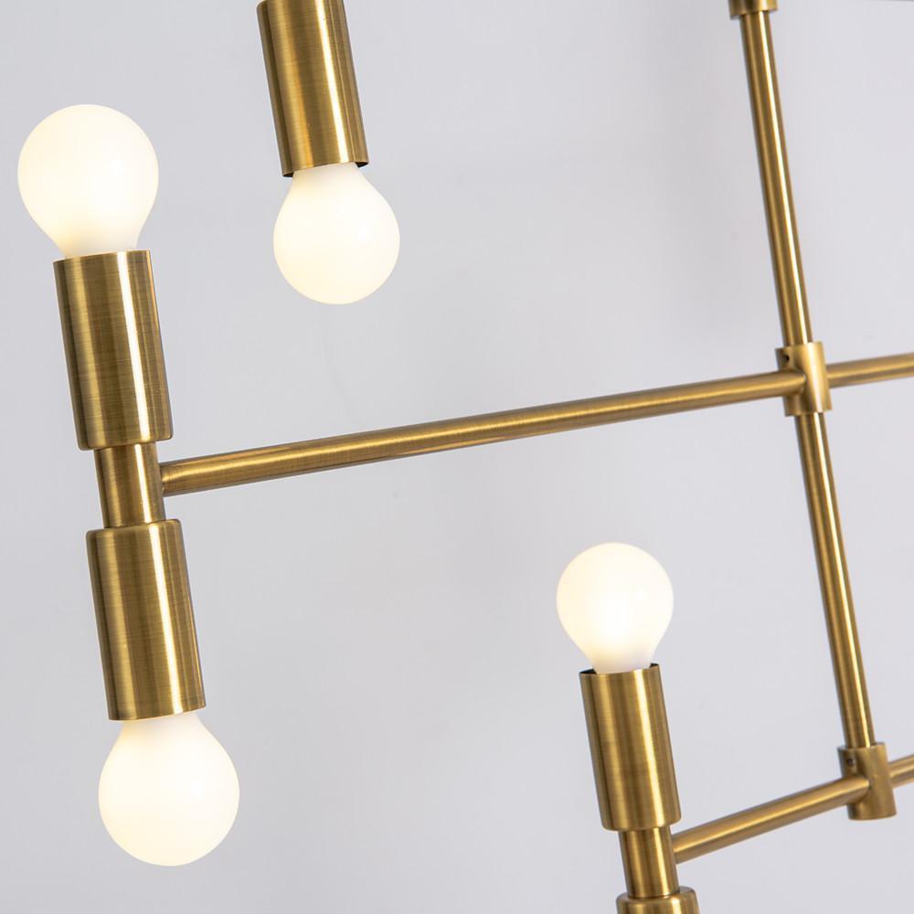 12 Light Modern Adjustable Metal Chandelier Electroplated Pendant Lighting for Dining Room and Living Area