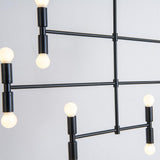 12 Light Modern Adjustable Metal Chandelier Electroplated Pendant Lighting for Dining Room and Living Area