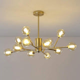 12 Light Nordic Glass Sputnik Pendant LED Chandelier for Modern Living Room and Kitchen Island Lighting