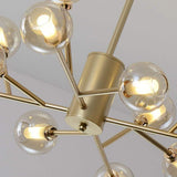 12 Light Nordic Glass Sputnik Pendant LED Chandelier for Modern Living Room and Kitchen Island Lighting