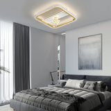 Contemporary Dimmable LED Geometric Ceiling Light Fixture in Black and Gold Finishes