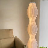 Sculptural Wavy LED Floor Lamp with White Acrylic Shades and Foot Pedal Control