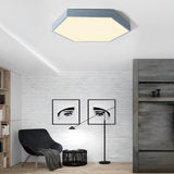 Modern Hexagonal LED Flush Mount Ceiling Light for Bedroom and Living Room