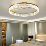 60W Modern Gold Round LED Ceiling Light Minimalist Flush Mount Lighting Fixture